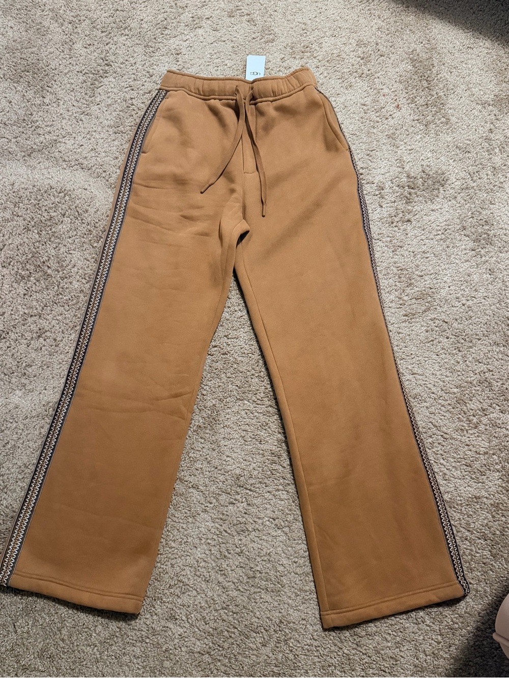 UGG Tan Pull-On Joggers with Side Stripe